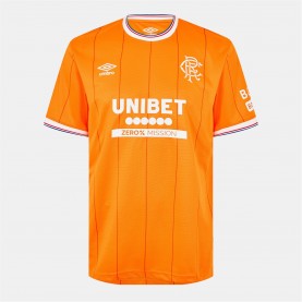 Umbro Rangers Fourth Shirt 2025 2026 Adults - Orange/White футболни,фланелки,шотландска,висша,лига,rangers,umbro,rangers,fourth,shirt,2025,2026,adults,orange,white