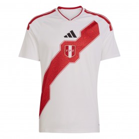 Мъжка футболна фланелка Adidas Peru Home Shirt World Cup 2026 Mens - White/Red мъжка,футболна,фланелка,коледни,подаръци,за,футболните,фенове,футболни,фланелки,oldham,athletic,stoke,city,sunderland,национални,отбори,аржентина,футболни,