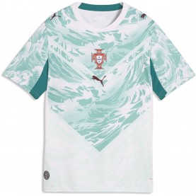 Футболна фланелка Puma Kids Portugal Away Shirt World Cup 2026 - White/Green футболна,фланелка,футболни,фланелки,национални,отбори,футбол,puma,kids,portugal,away,shirt,world,cup,2026,white,green