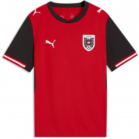 Юношеска футболна фланелка Puma Austria Home Shirt World Cup 2026 Juniors - Red/Black юношеска,футболна,фланелка,футболни,фланелки,национални,отбори,футбол,puma,austria,home,shirt,world,cup,2026,juniors,red,black