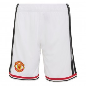 Adidas Manchester United Home Short 2026/27 Juniors - White/Black футболни,фланелки,английската,висша,лига,manchester,united,детски,къси,панталони,детски,3/4,панталони,футболни,долнища,adidas,manchester,united,home,short,