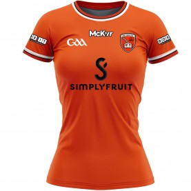 дамска,футболна,фланелка,дамски,топове,mckeever,sports,armagh,home,shirt,2025,womens,orange,white