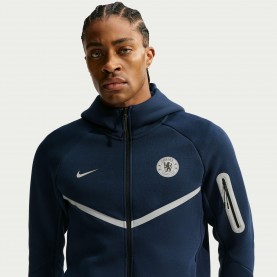 Суичър Nike Mens Chelsea Tech Fleece Full-Zip Hoodie - Blue/Silver суичър,футболни,фланелки,футбол,футболни,анцузи,nike,men,s,chelsea,tech,fleece,full,zip,hoodie,blue,silver
