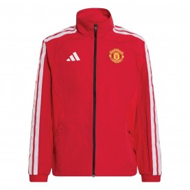 Юношеско яке Adidas Manchester United Pre Match Jacket 2026/27 Juniors - Red/White юношеско,яке,футболни,фланелки,английската,висша,лига,manchester,united,детски,3/4,панталони,облекла,с,футболна,тема,футболни,анцузи,футболни,горнища,всичк