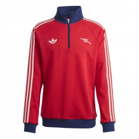 Пуловер adidas Mens Arsenal Originals Half Zip Jumper - Red/White пуловер,футболни,фланелки,мъжки,блузи,футбол,футболни,горнища,adidas,mens,arsenal,originals,half,zip,jumper,red,white