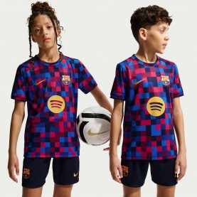 Nike FC Barcelona Pre Match Shirt 2026/27 Juniors - Red/Blue футболни,фланелки,испания,ла,лига,детски,тениски,футбол,nike,fc,barcelona,pre,match,shirt,2026,27,juniors,red,blue