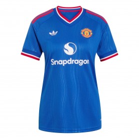 Дамска футболна фланелка adidas Manchester United Away Shirt 2026/27 Womens - Blue/Red дамска,футболна,фланелка,футболни,фланелки,английската,висша,лига,футбол,adidas,manchester,united,away,shirt,2026,27,womens,blue,red