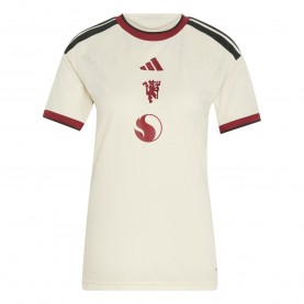 Дамска футболна фланелка adidas Manchester United Third Shirt 2026/27 Womens - White/Red дамска,футболна,фланелка,детски,футболни,фланелки,футболни,фланелки,английската,висша,лига,футбол,adidas,manchester,united,third,shirt,2026,27,womens,white
