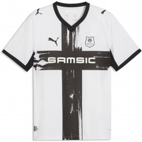 Мъжка футболна фланелка Puma Stade Rennais Away Shirt 2026/27 Mens - White/Black мъжка,футболна,фланелка,футболни,фланелки,английската,висша,лига,франция,лига,1,мъжки,тениски,мъжки,блузи,с,яка,мъжки,потници,футбол,puma,stade,rennais,awa