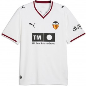 Мъжка футболна фланелка Puma Valencia Home Shirt 2026/27 Mens - White/Black мъжка,футболна,фланелка,футболни,фланелки,испания,ла,лига,мъжки,тениски,мъжки,блузи,с,яка,мъжки,потници,футбол,puma,valencia,home,shirt,2026,27,mens,white,