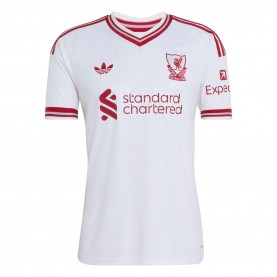 Мъжка футболна фланелка adidas Liverpool Away Shirt 2026/27 Mens - White/Red мъжка,футболна,фланелка,футболни,фланелки,английската,висша,лига,мъжки,тениски,мъжки,блузи,с,яка,мъжки,потници,футбол,adidas,liverpool,away,shirt,2026,27,m