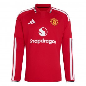 Мъжка футболна фланелка Adidas Manchester United Home Long-Sleeved Shirt 2026/27 Mens - Red/White мъжка,футболна,фланелка,футболни,фланелки,английската,висша,лига,manchester,united,adidas,manchester,united,home,long,sleeved,shirt,2026,27,mens,red,white