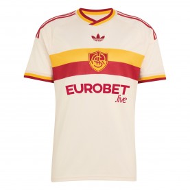 Мъжка футболна фланелка adidas AS Roma Away Shirt 2026/27 Mens - White/Orange мъжка,футболна,фланелка,футболни,фланелки,италия,серия,а,английската,висша,лига,мъжки,тениски,мъжки,потници,мъжки,блузи,с,яка,футбол,adidas,as,roma,away,sh