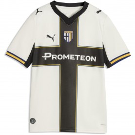 Юношеска футболна фланелка Puma Parma Home Shirt 2026/27 Juniors - White/Black юношеска,футболна,фланелка,национални,отбори,футболни,фланелки,италия,серия,а,детски,футболни,фланелки,puma,parma,home,shirt,2026,27,juniors,white,black