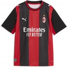 Юношеска футболна фланелка Puma AC Milan Home Shirt 2026/27 Juniors - Black/Red юношеска,футболна,фланелка,футболни,фланелки,италия,серия,а,детски,футболни,фланелки,детски,3/4,панталони,puma,ac,milan,home,shirt,2026,27,juniors,black,re