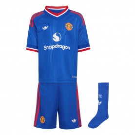 adidas Manchester United Away Mini Kit 2026/27 Infants - Blue/Red футболни,фланелки,английската,висша,лига,футбол,adidas,manchester,united,away,mini,kit,2026,27,infants,blue,red