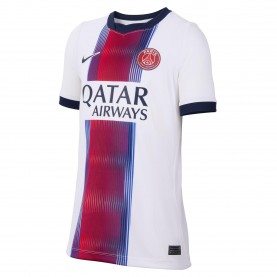 Юношеска футболна фланелка Nike PSG Away Shirt 2026/27 Juniors - White/Navy юношеска,футболна,фланелка,футболни,фланелки,футбол,nike,psg,away,shirt,2026,27,juniors,white,navy