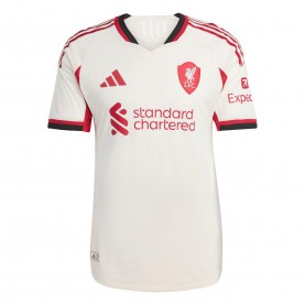 Футболна фланелка adidas Liverpool Authentic Away Shirt 2025 2026 Adults - White футболна,фланелка,футболни,фланелки,английската,висша,лига,футбол,adidas,liverpool,authentic,away,shirt,2025,2026,adults,white