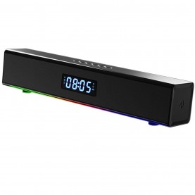 Stealth LED Light-Up Rechargeable Portable Soundbar for Gaming Music and Movies - Black stealth,led,light,up,rechargeable,portable,soundbar,for,gaming,music,and,movies,black