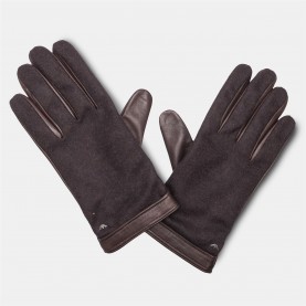 Emporio Armani Leather Gloves - Black зимни,аксесоари,emporio,armani,leather,gloves,black