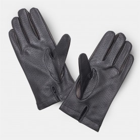 Emporio Armani Leather Gloves - Black зимни,аксесоари,emporio,armani,leather,gloves,black