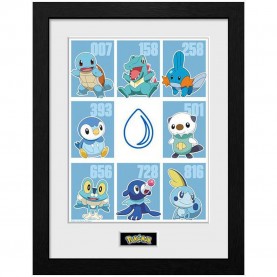 Pokemon Pokémon Framed Print -First Partners Water (30x40) - Merchandise домашни,потреби,pokemon,pok,mon,framed,print,first,partners,water,30x40,merchandise