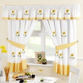 alan,symonds,sunflowers,unlined,pencil,pleat,kitchen,curtains,a,yellow,white