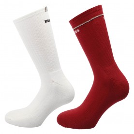 Чорапи Boss 2 Pack of Quarter Length Socks with Logo Details - Red чорапи,дамски,чорапи,boss,2,pack,of,quarter,length,socks,with,logo,details,red