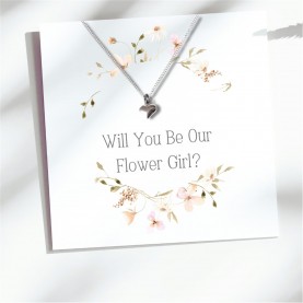 подаръци,и,играчки,бижутерия,aye,do,will,you,be,my,flower,girl,necklace,card,00414,cd,silver