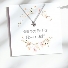 Aye Do Gifts Will You Be My Flower Girl Necklace Card 00414-CD - Silver бижутерия,aye,do,gifts,will,you,be,my,flower,girl,necklace,card,00414,cd,silver