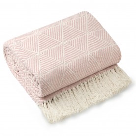 Emma Barclay Zahra - Cotton Throw Blanket - Blush Pink подаръци,и,играчки,домашни,потреби,обзавеждане,и,меки,мебели,emma,barclay,zahra,cotton,throw,blanket,blush,pink