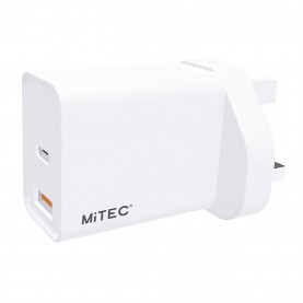 спортсдирект,аксесоари,mitec,mitec,18w,usb,c,&amp;,usb,a,pd,mains,charger,white,merchandise