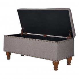 Alan Symonds Chelsea Storage Ottoman Bench - Grey/Brass alan,symonds,chelsea,storage,ottoman,bench,grey,brass