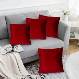 подаръци,и,играчки,alan,symonds,plain,velvet,cushion,set,of,4,red