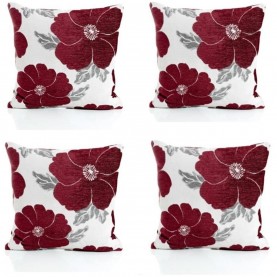 подаръци,и,играчки,alan,symonds,poppy,chenille,cushion,set,of,4,aubergine