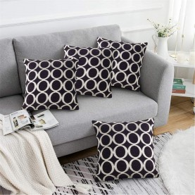 подаръци,и,играчки,alan,symonds,geometric,o,chenille,cushion,set,of,4,black