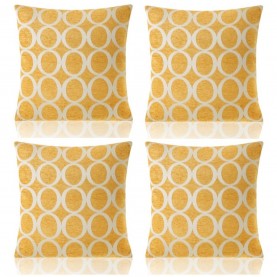 подаръци,и,играчки,alan,symonds,geometric,o,chenille,cushion,set,of,4,ochre