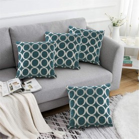 подаръци,и,играчки,alan,symonds,geometric,o,chenille,cushion,set,of,4,teal