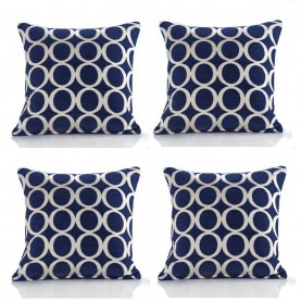 подаръци,и,играчки,alan,symonds,geometric,o,chenille,cushion,set,of,4,navy