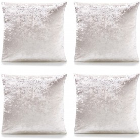 подаръци,и,играчки,alan,symonds,plain,crushed,velvet,cushion,set,of,4,cream