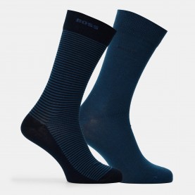 Чорапи Boss 2 Pack Striped Socks - Open Blue 483 чорапи,чорапи,на,разпродажба,всички,чорапи,аксесоари,на,разпродажба,мъжки,чорапи,boss,2,pack,striped,socks,open,blue,483