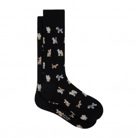 Чорапи Paul Smith Mens Kyoto Dogs Crew Socks - Black 79 чорапи,чорапи,на,разпродажба,всички,чорапи,аксесоари,на,разпродажба,мъжки,чорапи,paul,smith,men,s,kyoto,dogs,crew,socks,black,79