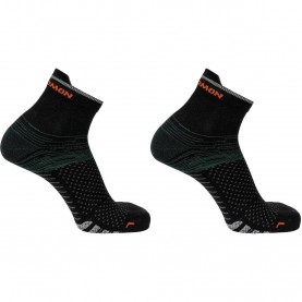Мъжки чорапи Salomon Predict Quarter 2 Pack Running Socks Mens - Black/Green мъжки,чорапи,чорапи,за,всеки,ден,всички,чорапи,мъжки,чорапи,всички,фитнес,аксесоари,мъжки,облекла,за,бягане,аксесоари,за,бягане,облекла,за,бягане,salomon,p