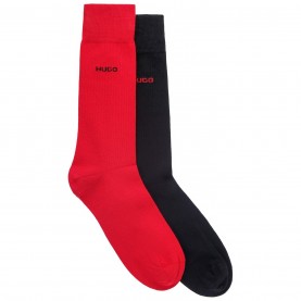 чорапи,мъжки,чорапи,hugo,2,pack,small,logo,crew,socks,black,red,693