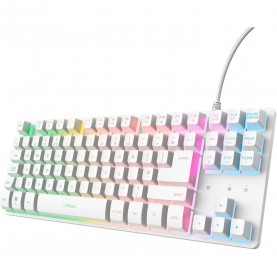 Trust GXT 833W Thado TKL Illuminated RGB Gaming Keyboard - White trust,gxt,833w,thado,tkl,illuminated,rgb,gaming,keyboard,white