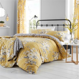 спално,бельо,и,комплекти,catherine,lansfield,floral,reversible,duvet,cover,set,ochre