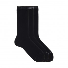 Чорапи Emporio Armani Men's Crew Socks - Blk/Blk/Blk чорапи,чорапи,на,разпродажба,всички,чорапи,аксесоари,на,разпродажба,мъжки,чорапи,emporio,armani,men's,crew,socks,blk,blk,blk