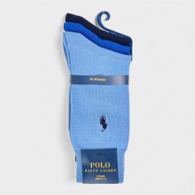 Чорапи Polo Ralph Lauren Men's 3 Pack Crew Socks - Blue/Navy/Royal чорапи,чорапи,на,разпродажба,всички,чорапи,аксесоари,на,разпродажба,мъжки,чорапи,polo,ralph,lauren,men's,3,pack,crew,socks,blue,navy,royal