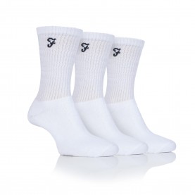 Чорапи Farah Mens Cushi Crew Socks - White чорапи,чорапи,за,всеки,ден,всички,чорапи,чорапи,на,разпродажба,всички,чорапи,аксесоари,на,разпродажба,мъжки,чорапи,farah,men,s,cushi,crew,socks,white