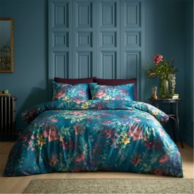 спално,бельо,и,комплекти,catherine,lansfield,by,cl,romantic,floral,duvet,cover,set,teal